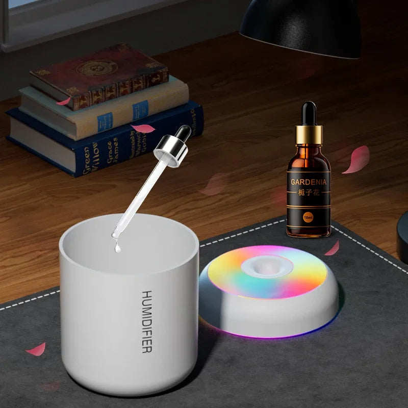 Mini USB Air Humidifier & LED Aroma Diffuser – For Home, Car & Bedroom